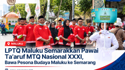 Semarakkan Pawai Ta’aruf MTQ Nasional XXXI, LPTQ Maluku Bawa Pesona Budaya ke Semarang